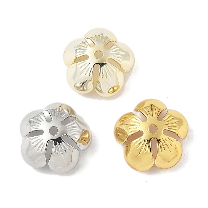 Шапочки и конусы для бусин, латунные, 5-лепестков цветка