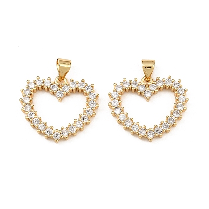 Латунные микро проложить кубического циркония подвески, сердце прелести, долговечный, без кадмия и без свинца