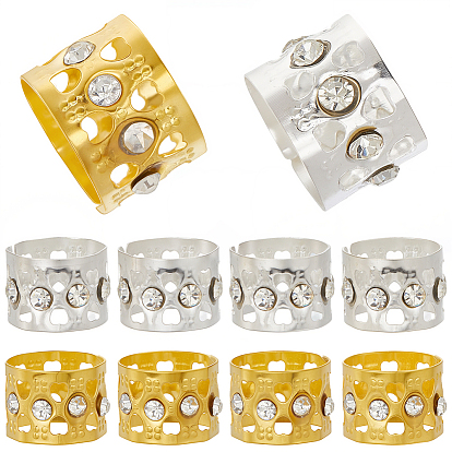 50шт. 2 цвета, железные бусины для дредов, украшение для волос, манжеты для волос, со стразами, колонка