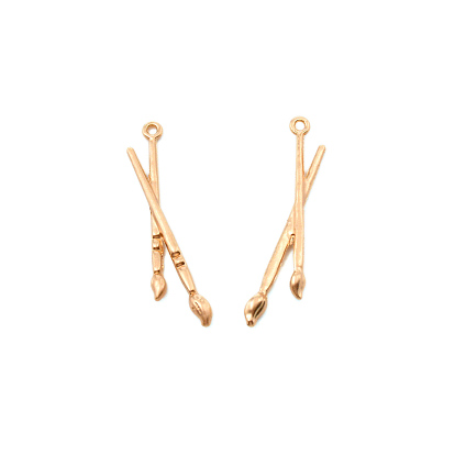 Zinc Alloy Pendants, Paintbrush Shape
