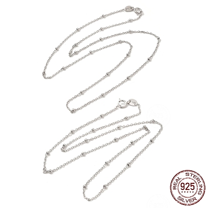Colliers chaîne satellite en argent sterling plaqué rhodium, avec cachet s, pour la fabrication de colliers de perles