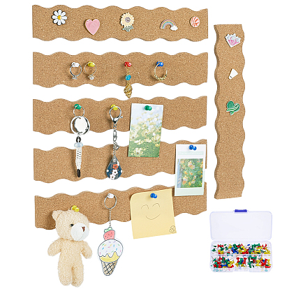 6шт. прямоугольные самоклеящиеся пробковые изоляционные листы, с 100шт. пластиковыми штифтами для ящиков