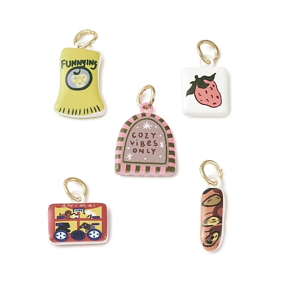 Выпечки расписные латунные подвески, золотые