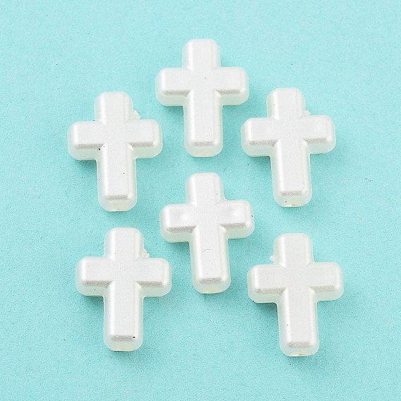 Бусина из искусственного жемчуга из абс-пластика, крестик