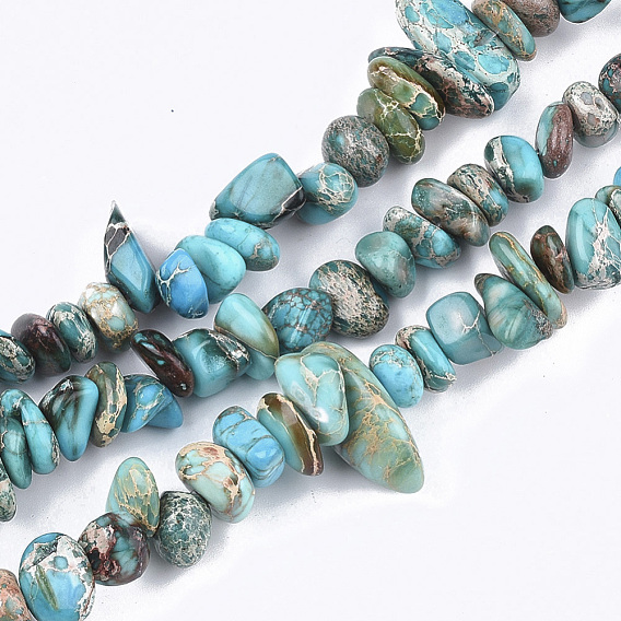 Natural Imperial Jasper Beads Strands, Dyed, Chip