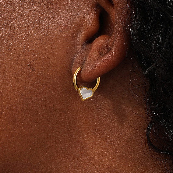 Элегантные серьги-кольца из нержавеющей стали в форме сердца