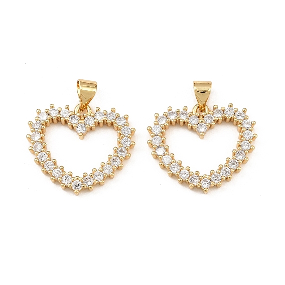 Латунные микро проложить кубического циркония подвески, сердце прелести, долговечный, без кадмия и без свинца