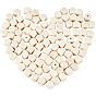 100Pcs Unfinished Wood Faceted Cube Beads, Natural Wooden Beads, Lead Free