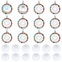 SUNNYCLUE DIY Pendant Making, with Flat Round Alloy Rhinestone Pendant Cabochon Settings and Transparent Glass Cabochons