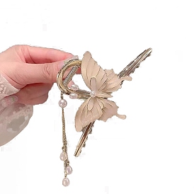 Alloy Claw Hair Clips, with Enamel, Butterfly