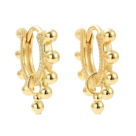 Brass Beaded Hoop Earrings for Women, Cadmium Free & Lead Free