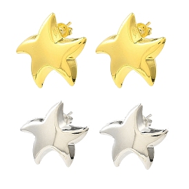 Star Brass Stud Earrings, Long-Lasting Plated, Lead Free & Cadmium Free