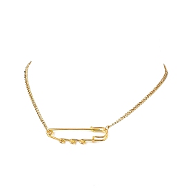 Кулон в виде железной булавки в виде килта 304 ожерелья из нержавеющей стали с панцирной цепью