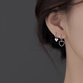 Pendientes leverback aleación, corazón, pendientes asimétricos para mujer