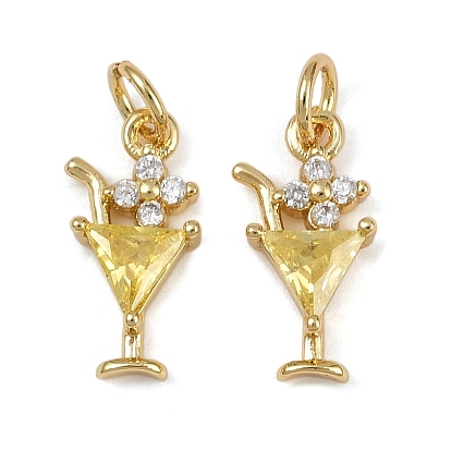 Латунные микро проложить кубического циркония подвески, бокал, долговечный, без кадмия и без свинца, стойки покрытие, с целью перехода в кольце