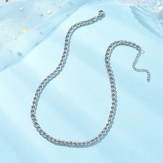 5мм 304 ожерелья из нержавеющей стали с кубинскими звеньями, не тускнеет