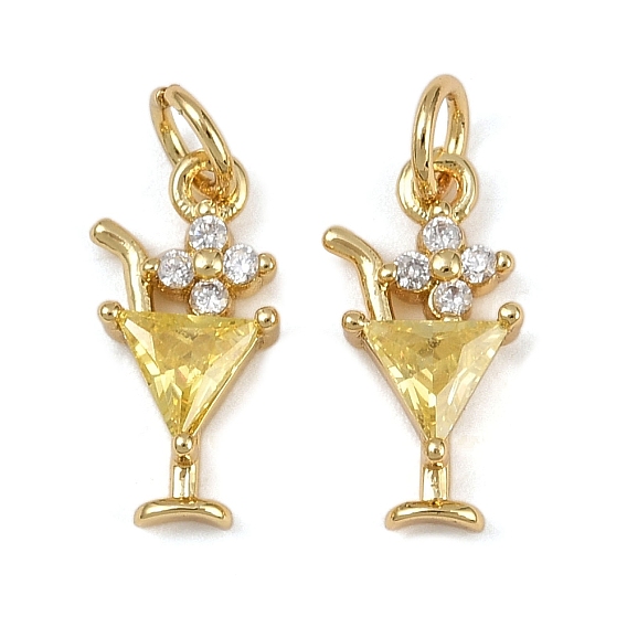 Латунные микро проложить кубического циркония подвески, бокал, долговечный, без кадмия и без свинца, стойки покрытие, с целью перехода в кольце