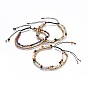 Natural Gemstone Beads Multi-Strand Bracelets, with Electroplate Non-magnetic Synthetic Hematite Bead, Nylon Thread
