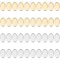 60 шт 2 цвета 304 подвески из нержавеющей стали, штамповка пустой метки, овальные