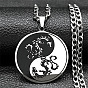 201 подвесные из нержавеющей стали ожерелья, тайцзи с драконом