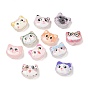Perles acryliques opaques imprimés, forme de chat