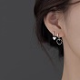 Alliage Dormeuses, cœur, boucles d'oreilles asymétriques pour femmes