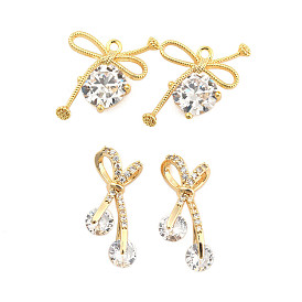 Латунные микро проложить кубического циркония подвески, бантом