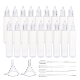 BENECREAT PE Squeeze Bottle Kits, with Plastic Funnel Hopper & Dropper