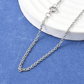 316 Surgical Stainless Steel Cable Chain Necklaces, with Brass Spring Ring Clasps