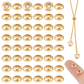 50 латунные бусины шт., с резиной внутри, ползунки, рондель