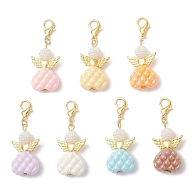 Подвесные украшения в виде ангелов из непрозрачного акрила, Сплав с застежками когтя омара, золотые