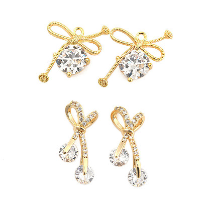 Латунные микро проложить кубического циркония подвески, бантом