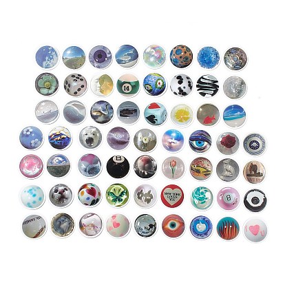 60Pcs 60 Styles Glass Bead window Theme Cartoon Paper Sticker Label Set, Adhesive Label Stickers, for Suitcase & Skateboard & Refigerator Decor, Mixed Patterns