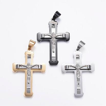 Easter Theme 304 Stainless Steel Big Pendants, For Easter, Crucifix Cross