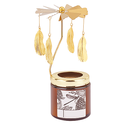 Вращающийся подсвечник из нержавеющей стали, железными чарами, для любителей свечей, романтическая свадьба, Рождественская вечеринка, золотые