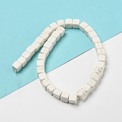 Synthetic Howlite Beads Strands, Cube