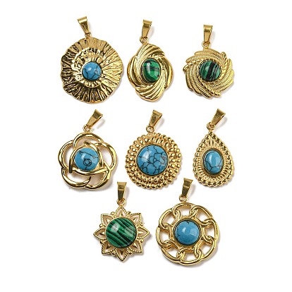 Синтетический драгоценный камень подвески, золотые