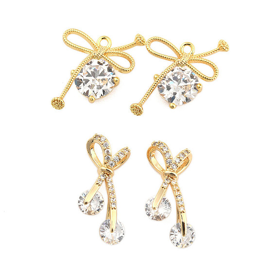 Латунные микро проложить кубического циркония подвески, бантом