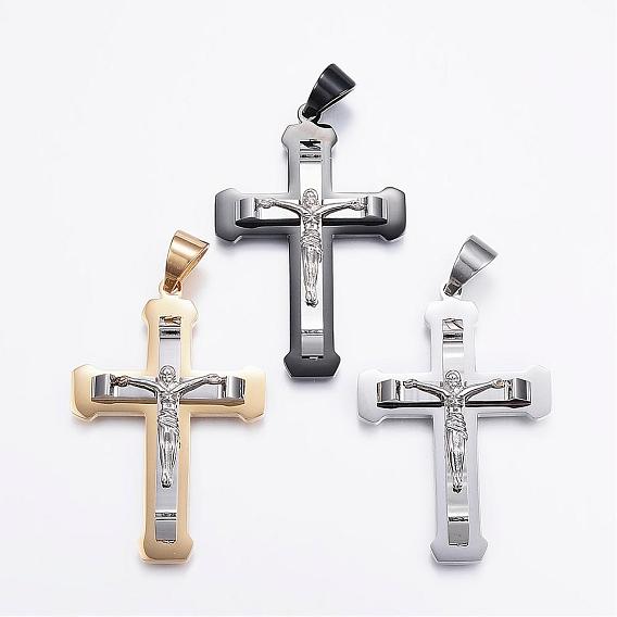 Easter Theme 304 Stainless Steel Big Pendants, For Easter, Crucifix Cross