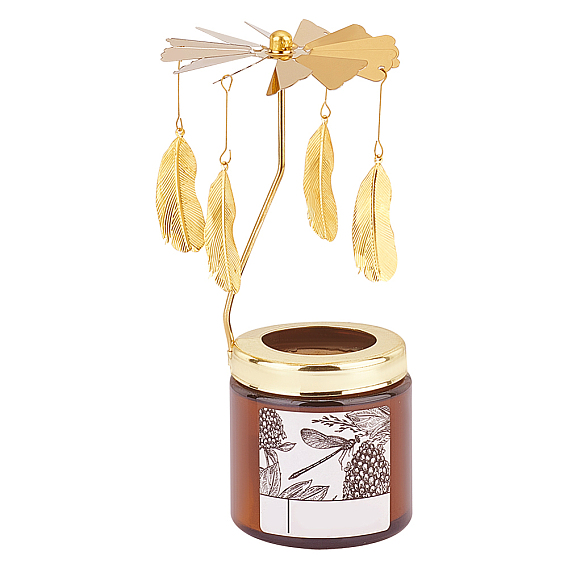 Вращающийся подсвечник из нержавеющей стали, железными чарами, для любителей свечей, романтическая свадьба, Рождественская вечеринка, золотые