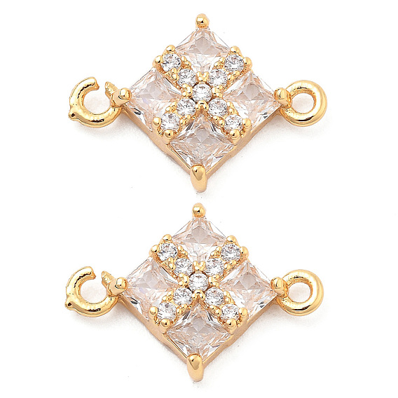 Латунные прозрачные подвески из кубического циркония, ромбовидные звенья