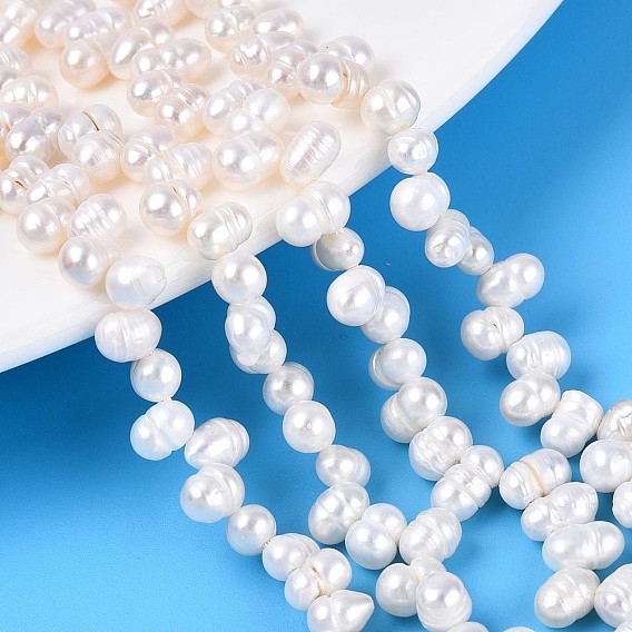 Нити из натурального культивированного пресноводного жемчуга, рис, Топ пробуренной