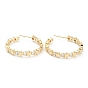 Star Brass Micro Pave Clear Cubic Zirconia Hoop Earrings, Long-Lasting Plated