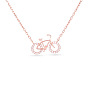Tinysand 925 colliers pendentif vélo en argent sterling avec zircone cubique, avec la chaîne de câble, 17.82 pouce
