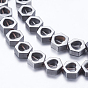 Non-magnetic Synthetic Hematite Beads Strands, Hexagon with Heart