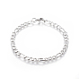 304 Stainless Steel Figaro Chain Bracelets, with Lobster Claw Clasps