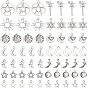 140Pcs 14 style Tibetan Style Alloy Charms, Star & Moon & Sun