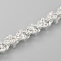 Alloy Heart Link Bracelets, with Clear Cubic Zirconia and Snap Lock Clasps