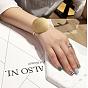 Brass Open Cuff Bangles for Women, Flat Round