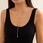 Brass Flat Snake Chains Lariat Necklaces, Double Layer Wrap Necklace